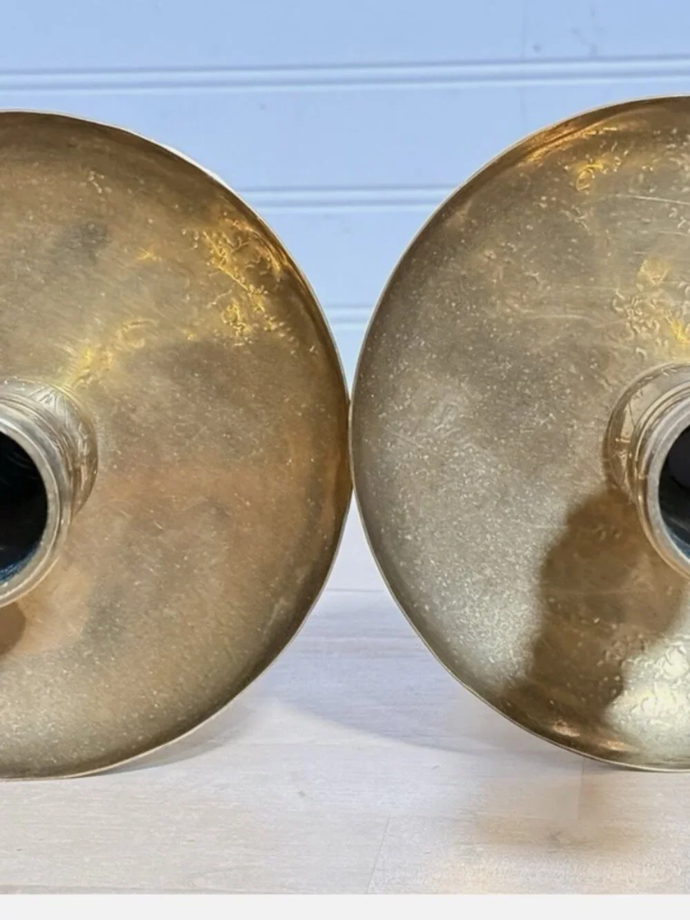 Vintage Brass Candlesticks Pair 11.5